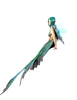 Fantasy Mermaidwith Wings PNG image