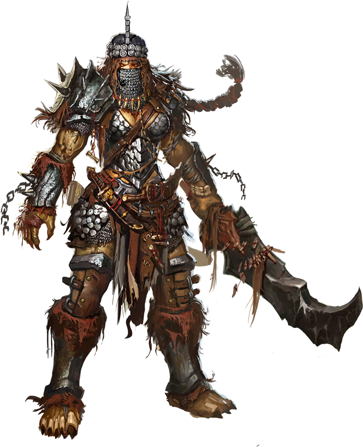 Fantasy Orc Warrior Armor PNG image