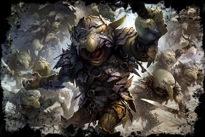 Fantasy Orc Warrior Charge PNG image