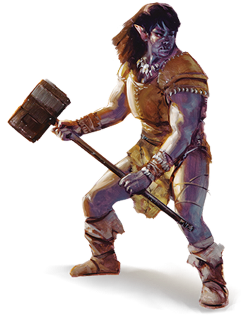 Fantasy Orc Warrior With Hammer PNG image