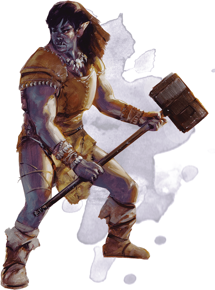 Fantasy Orc Warriorwith Hammer PNG image