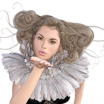 Fantasy Portrait Blowing Kiss PNG image