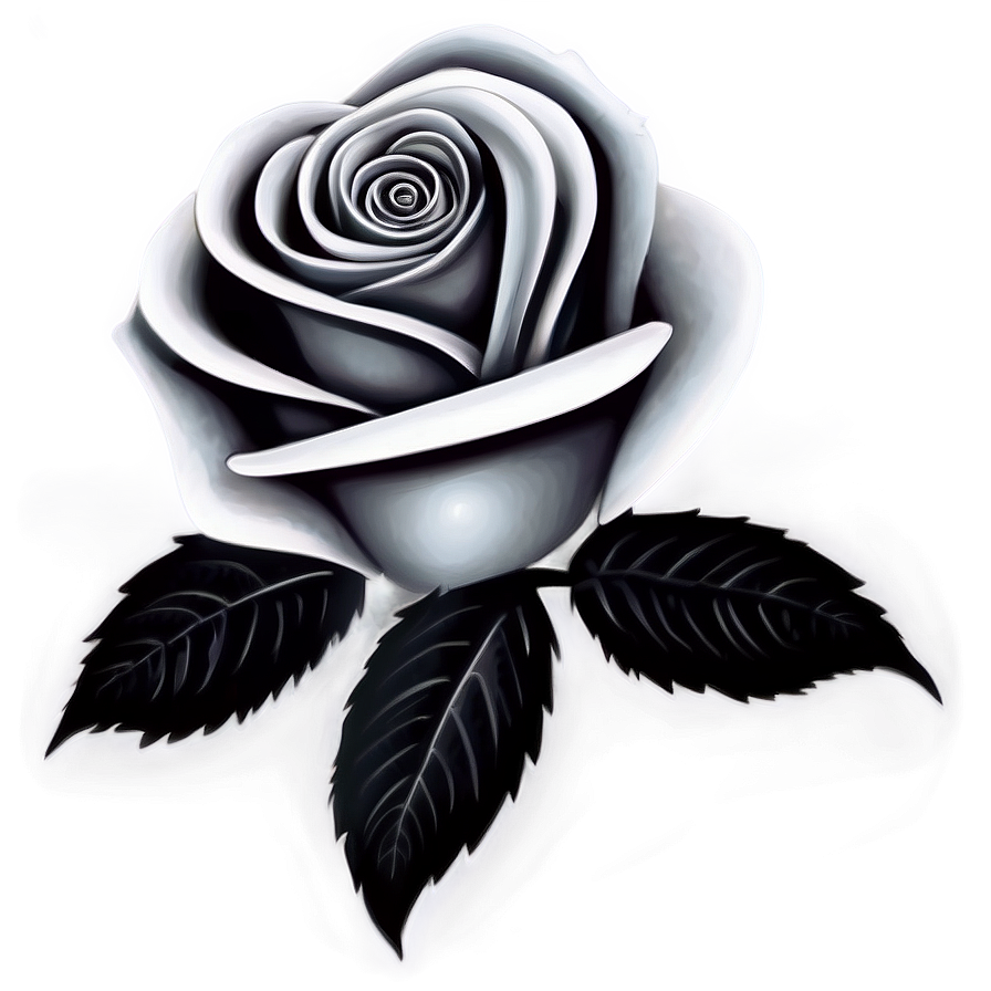 Fantasy Rose Black And White Png 06132024 PNG image