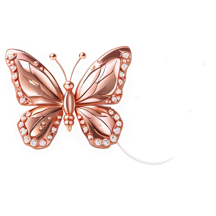 Fantasy Rose Gold Butterfly Png Eal PNG image