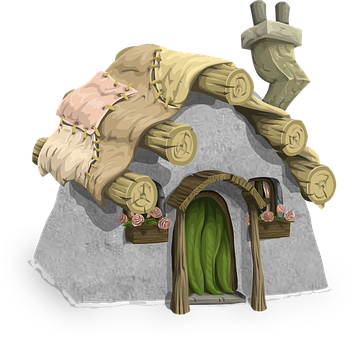 Fantasy Stone House Illustration PNG image