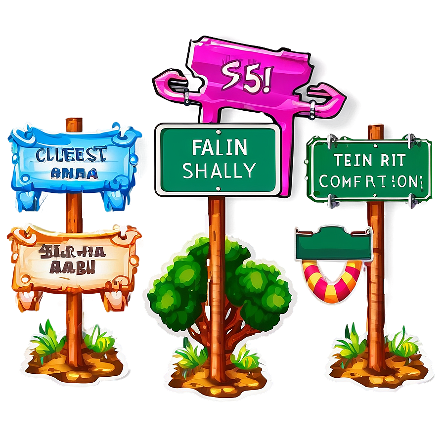 Fantasy Street Signs Png 06212024 PNG image