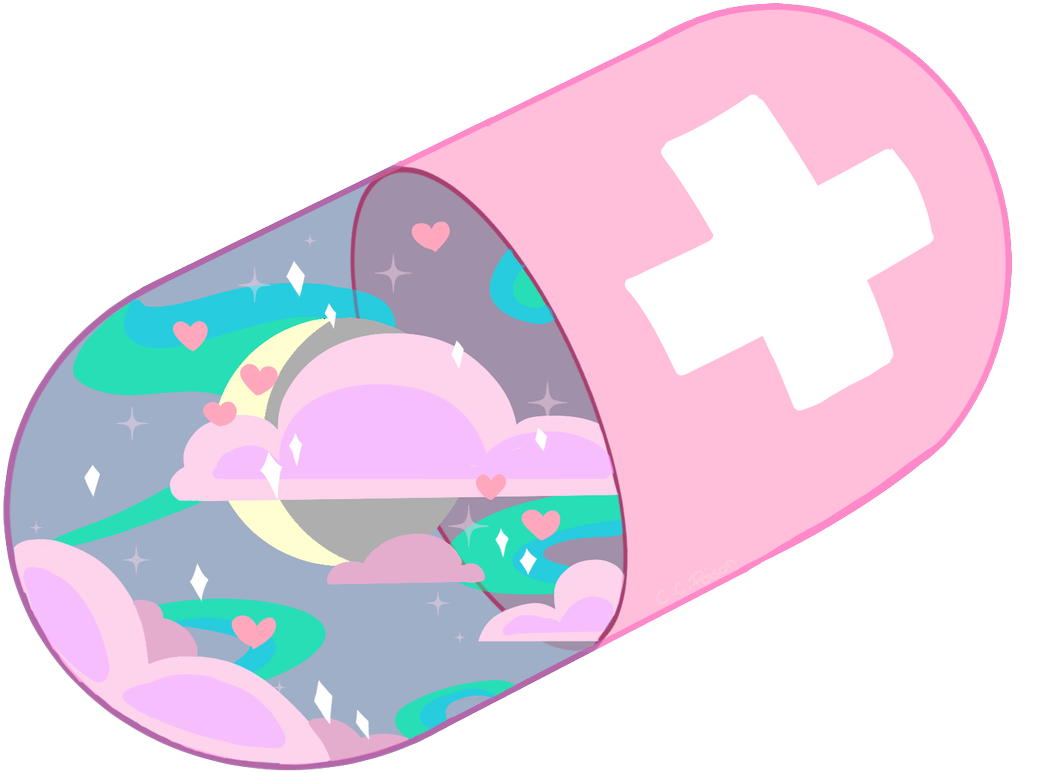 Fantasy Themed Capsule Pill PNG image