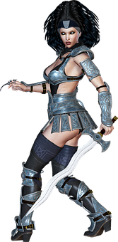 Fantasy Warrior Woman Armor PNG image