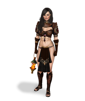 Fantasy Warrior Woman Costume PNG image