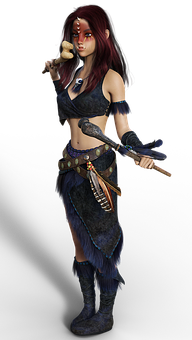 Fantasy Warrior Woman PNG image