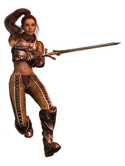 Fantasy Warrior Womanwith Sword PNG image