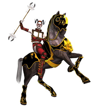 Fantasy Warrioron Horseback PNG image