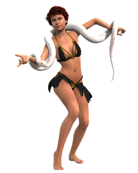 Fantasy Womanwith Snake PNG image