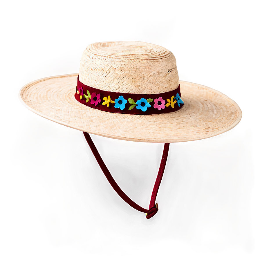 Farmer Hat With Floral Pattern Png Rcg PNG image