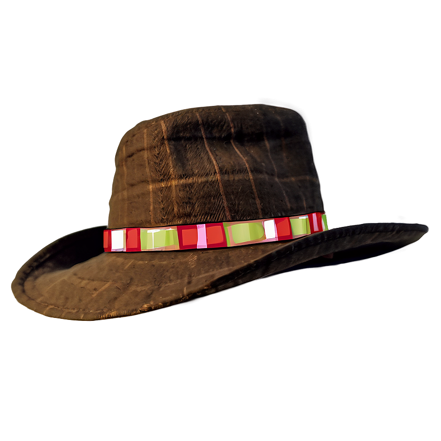 Farmer Hat With Plaid Ribbon Png 19 PNG image