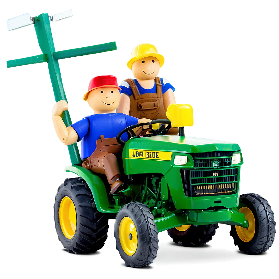 Farmer On John Deere Tractor Png Acw72 PNG image