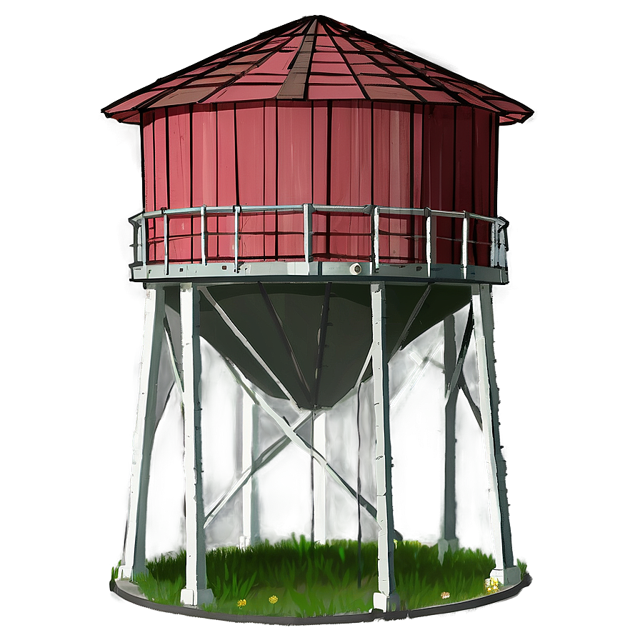 Farmhouse Water Tower Png 06132024 PNG image