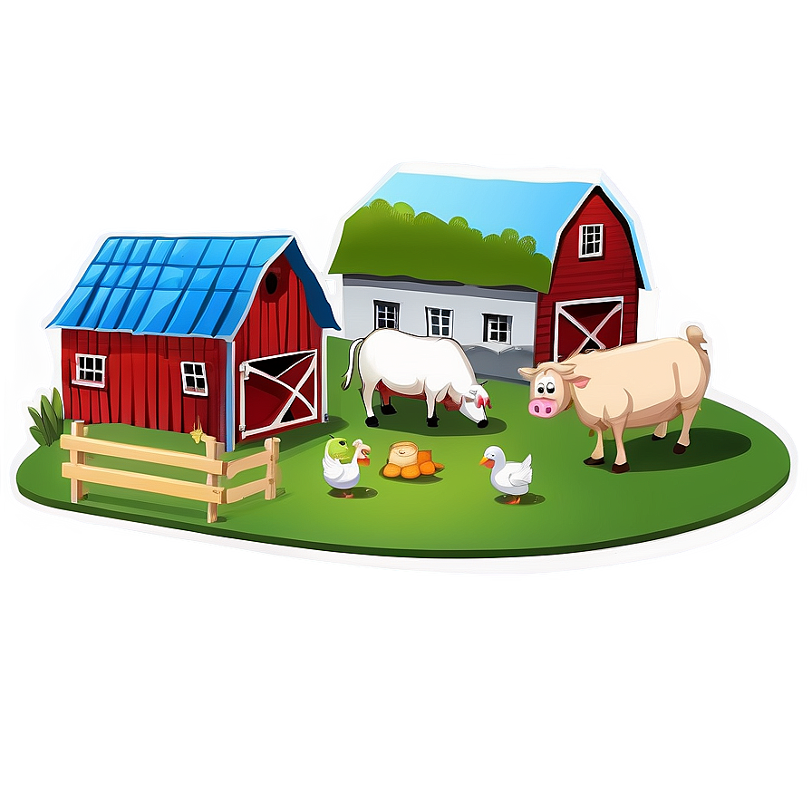 Farmyard With Animals Png Rvw35 PNG image