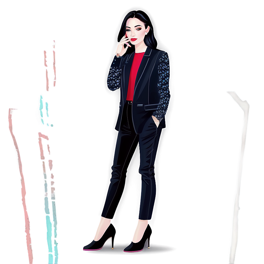 Fashion Girl Illustration Png 05032024 PNG image