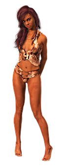 Fashionable Modelin Animal Print Bikini PNG image