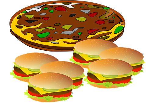 Fast Food Feast Illustration PNG image