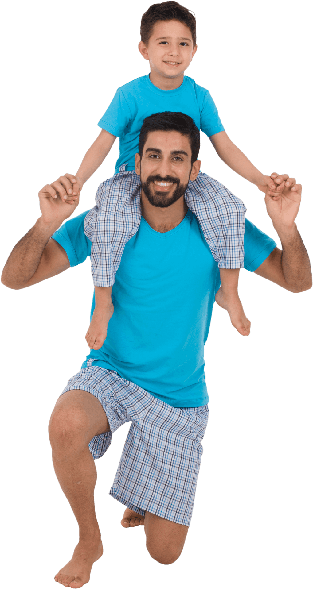 Father Son Piggyback Fun PNG image