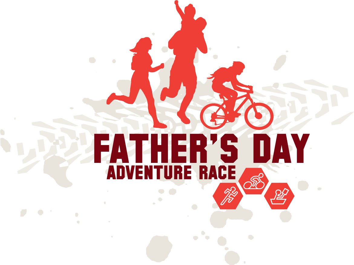 Fathers Day Adventure Race Graphic PNG image