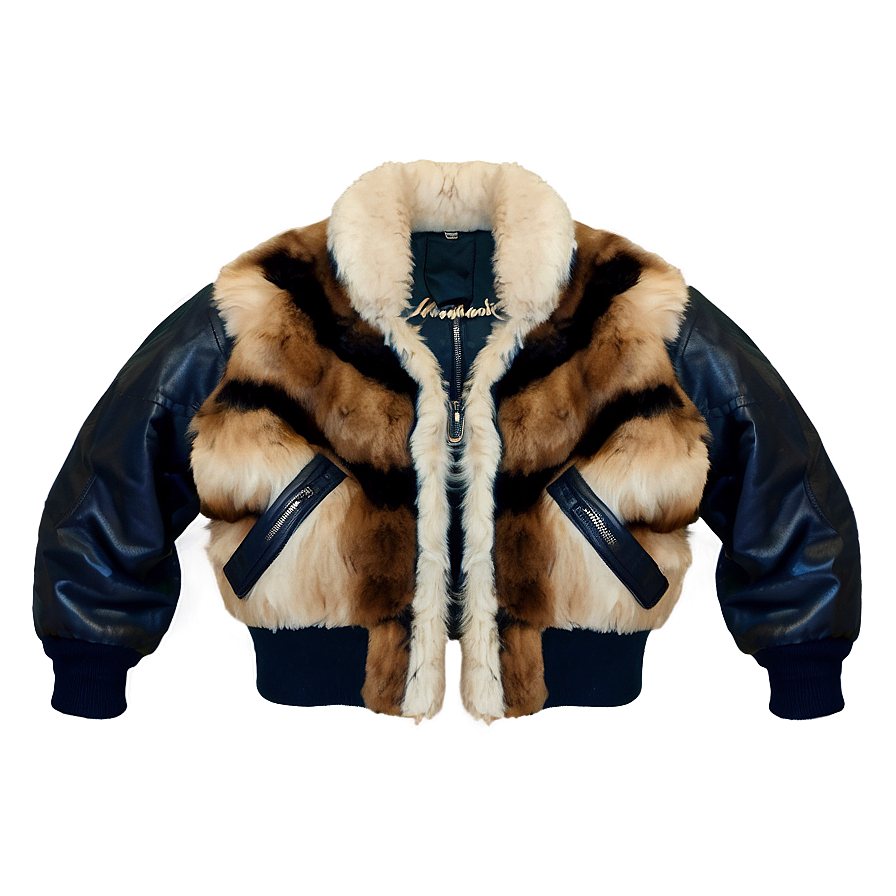 Faux Fur Bomber Jacket Cozy Png Jbn PNG image