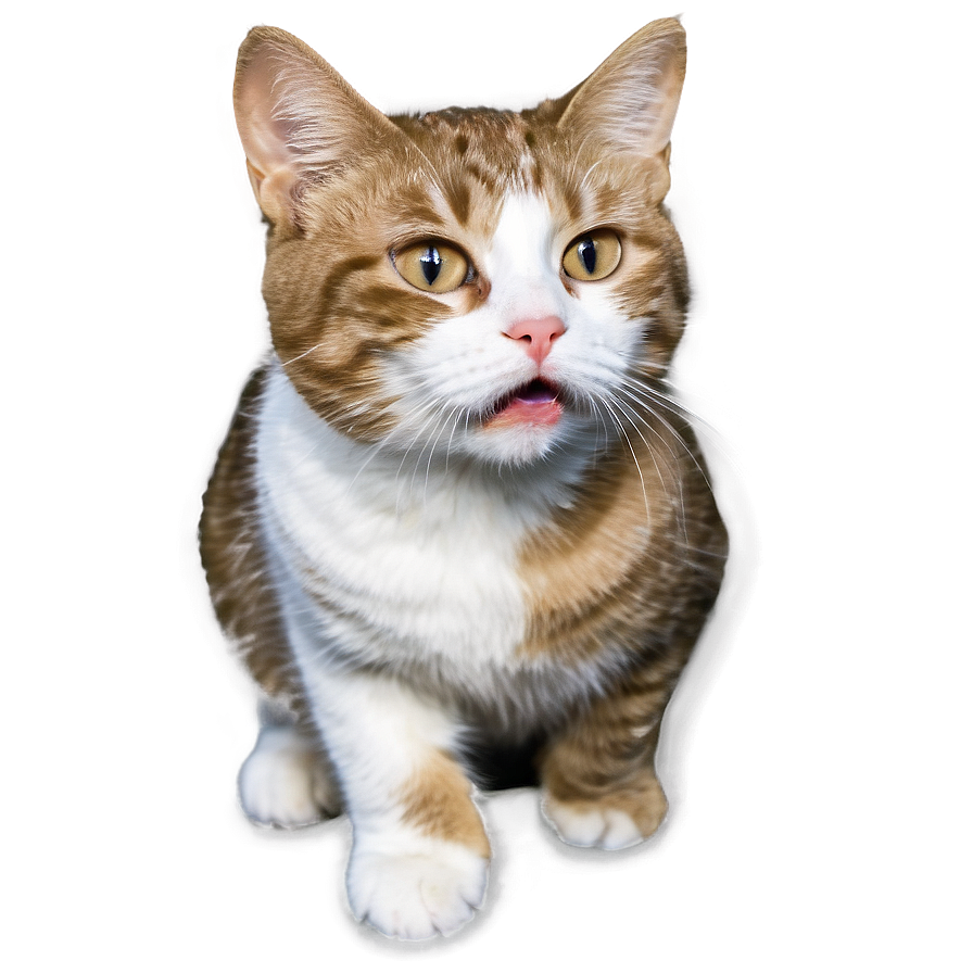 Fearful Cat Meme Png 05212024 PNG image