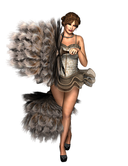 Feathered_ Showgirl_ Dancer PNG image