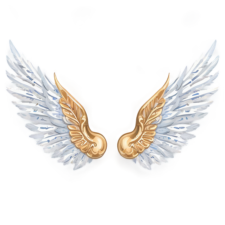 Feathered White Wings Design Png Jts76 PNG image