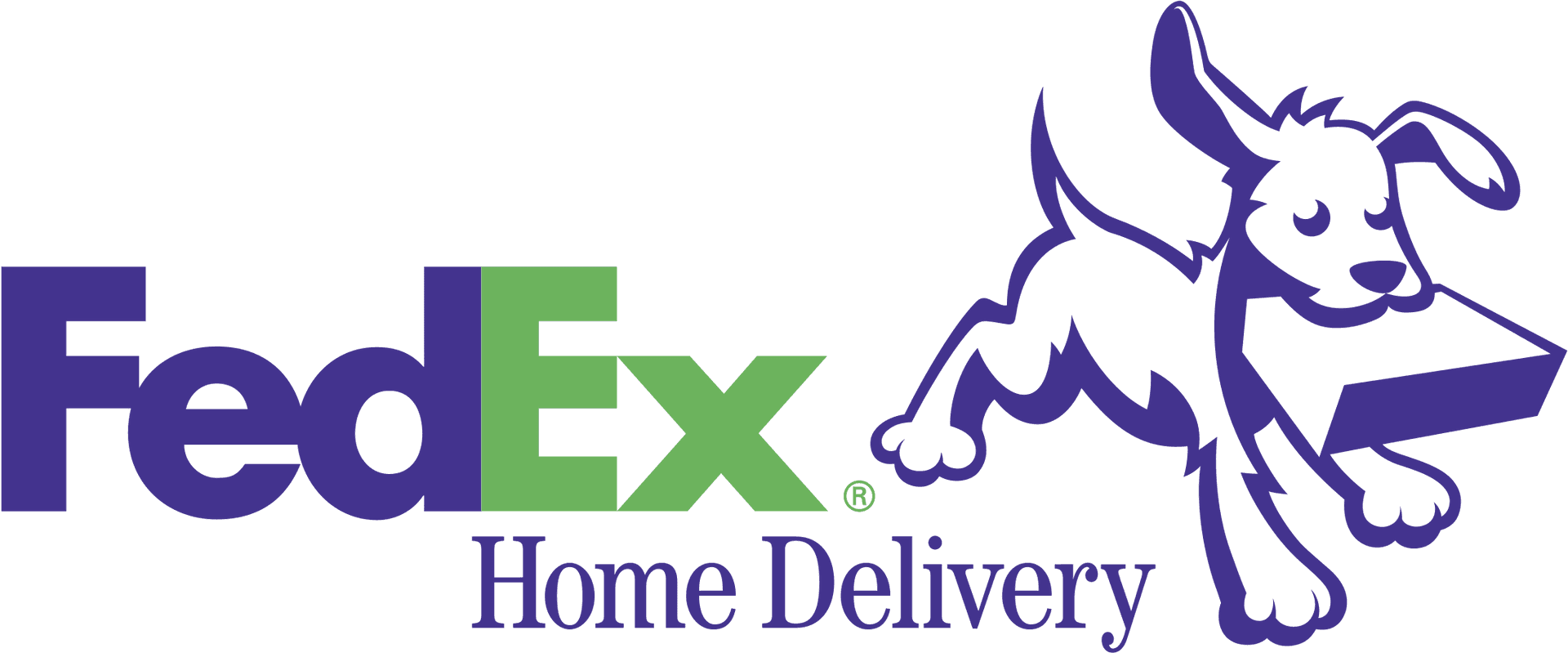 Fed Ex Home Delivery Logowith Dog PNG image