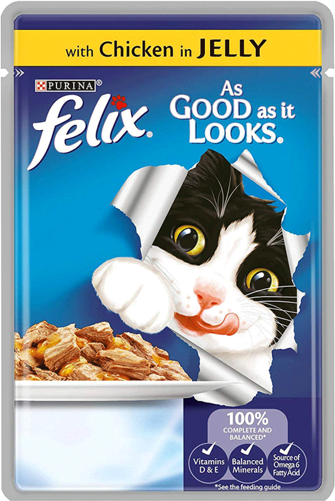 Felix Cat Food Chickenin Jelly Packaging PNG image