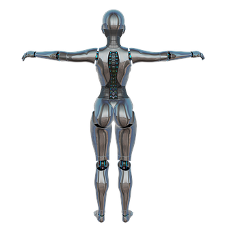 Female Android Back View PNG image