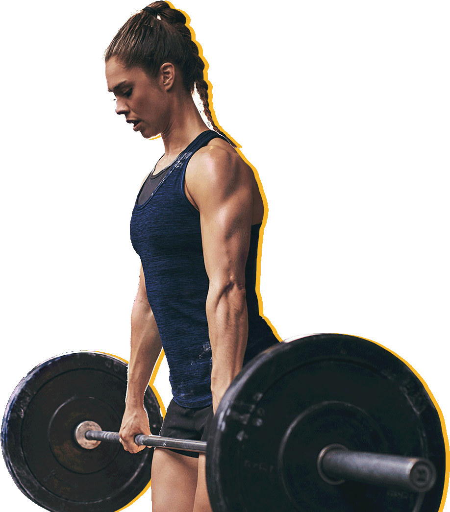 Female Athlete Performing Deadlift Exercise PNG image