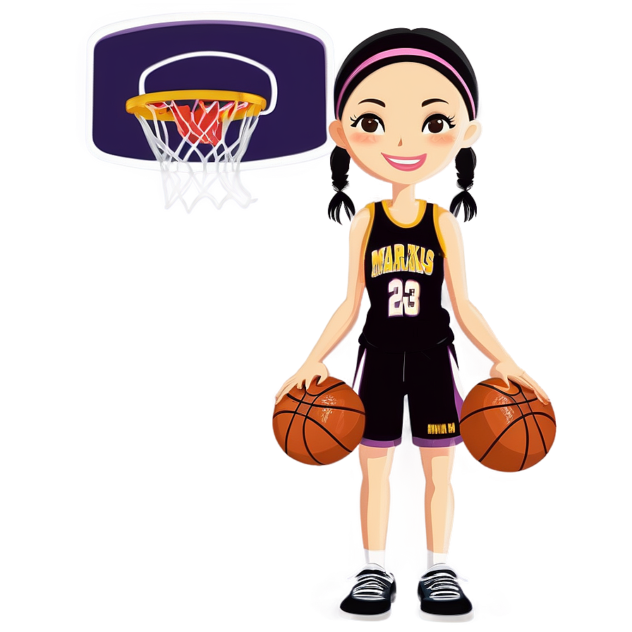 Female Basketball Cartoon Png 06212024 PNG image