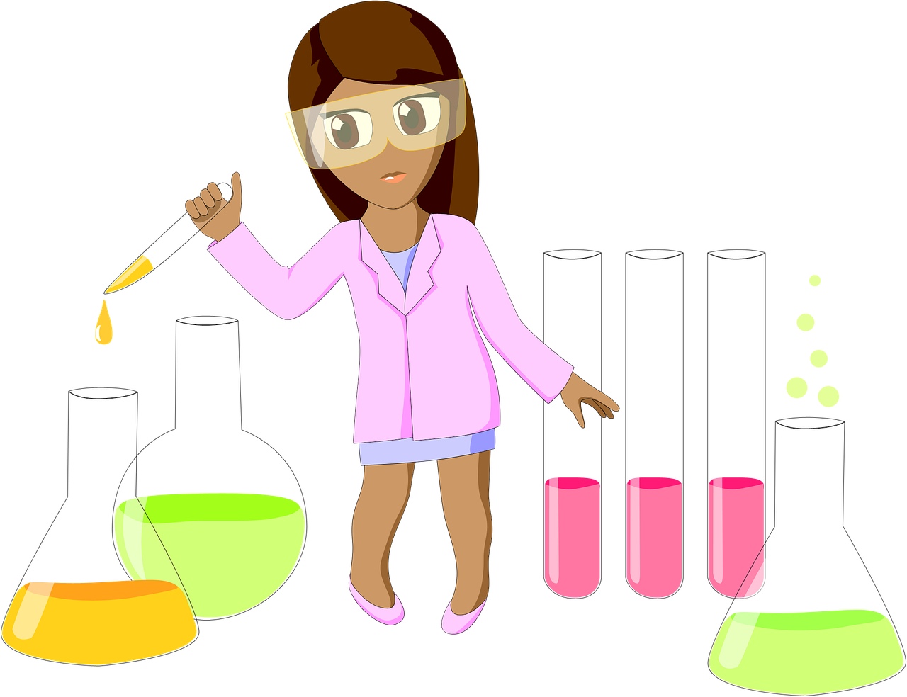 Female Chemist Conducting Experiment PNG image