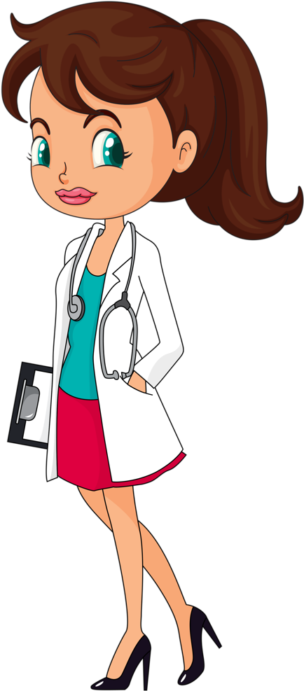 Female Doctor Cartoon Clipart PNG image