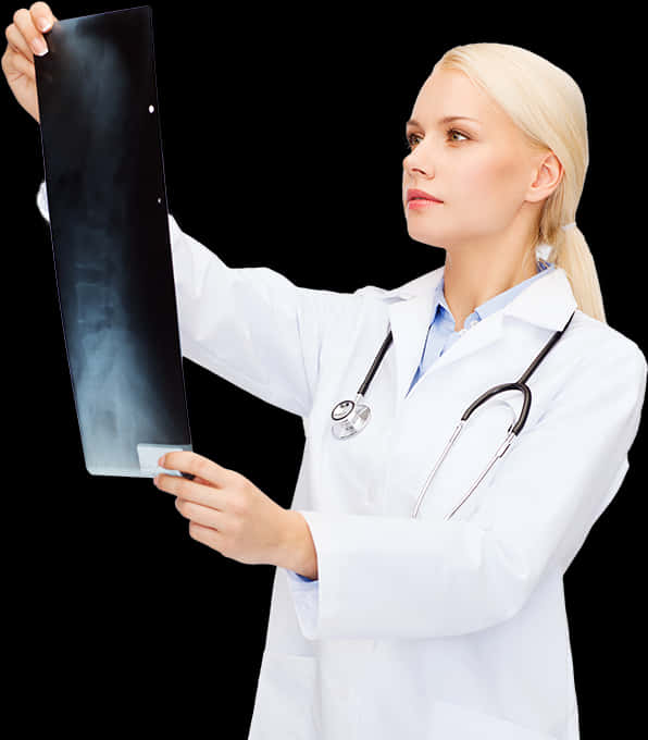 Female Doctor Examining Xray PNG image