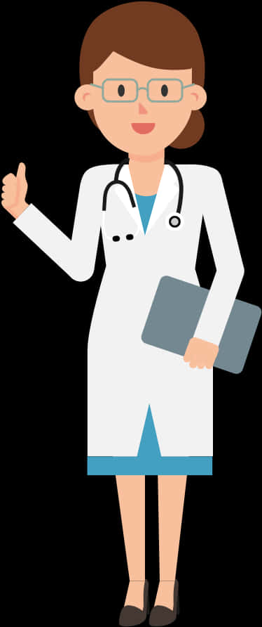 Female Doctor Giving Thumbs Up PNG image