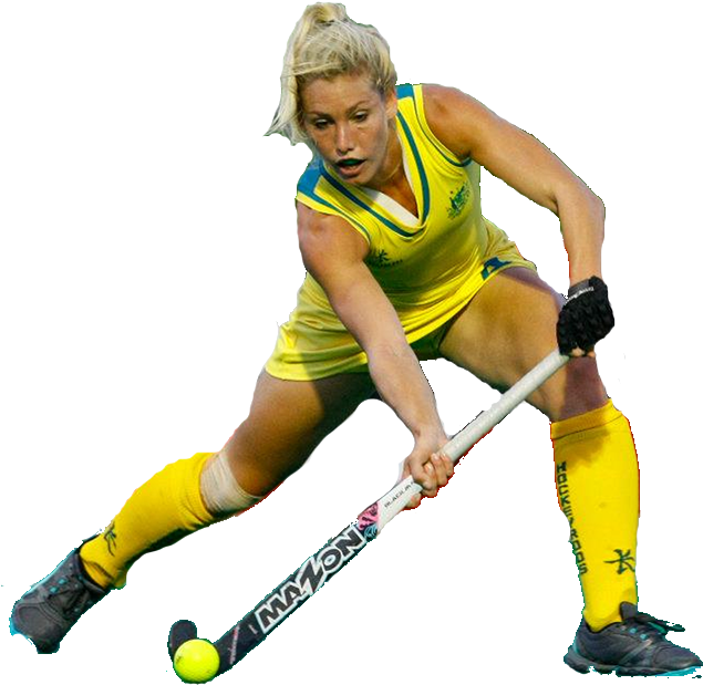 Female Hockey Player Action Shot PNG image