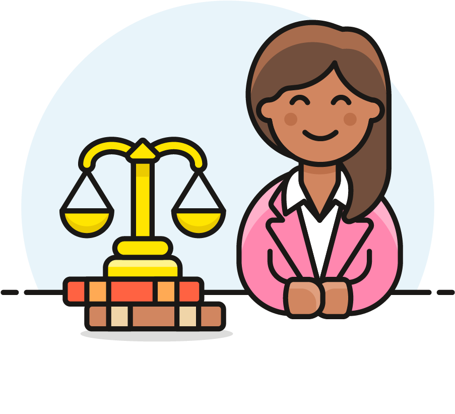 Female Lawyer With Scales Of Justice PNG image