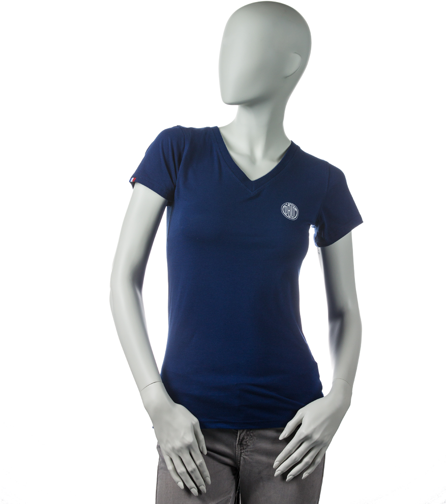 Female Mannequin Wearing Blue Tshirt PNG image