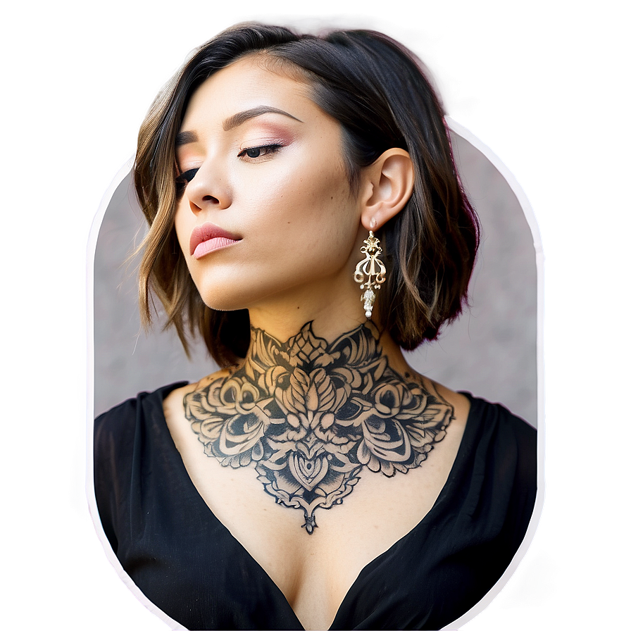 Female Neck Tattoo Styles Png 82 PNG image