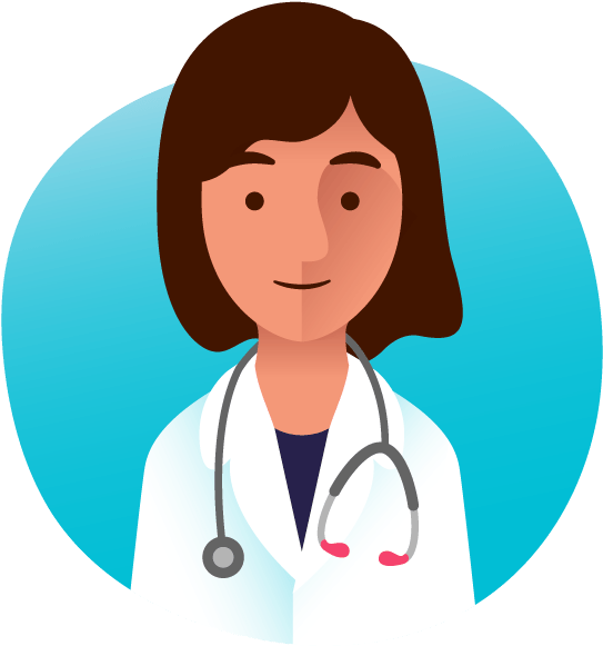 Female Physician Cartoon Portrait PNG image