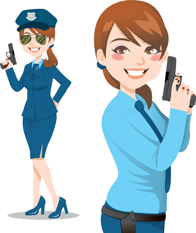 Female Police Officer Cartoon Characters PNG image