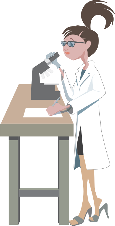 Female Scientist Using Microscope PNG image