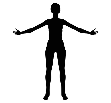 Female Silhouette Spread Arms PNG image