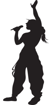 Female Singer Silhouette PNG image