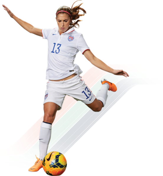 Female Soccer Player Action Shot PNG image